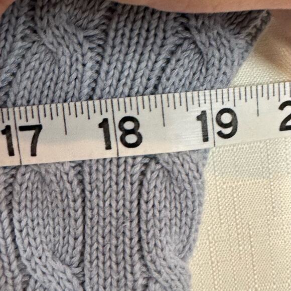 BRANDY MELVILLE V-neck Cable Knit Cardigan Lt Blue Size M Preppy Capsule Classic - Picture 10 of 11